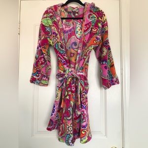 Vera Bradley Pink Paisley Hooded Robe S/M